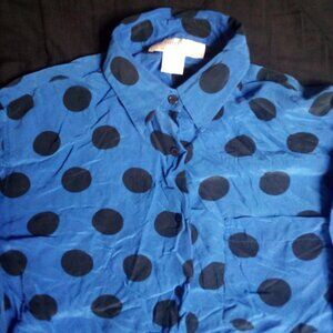 Vintage Michelle Stuart MCM Big Dots Silk Button Shirt